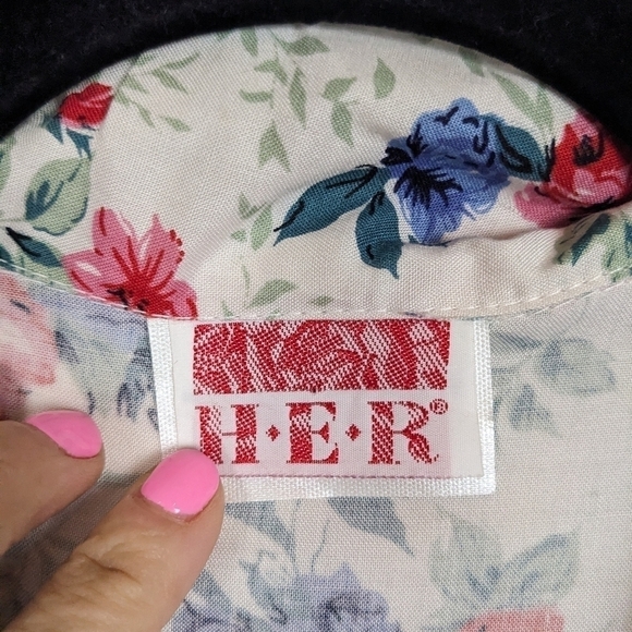 Vintage 90s Button Down Tie Front Cropped Blouse Top small - Picture 7 of 7